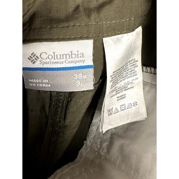 Columbia Hiking Ripstop Shorts‎ 9" Inseam Modern Classic Omni-Shade Green Men 38 - Picture 5 of 7